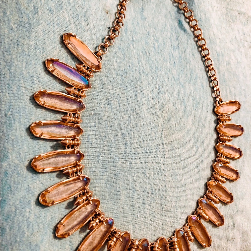 Iridescent peach & RG Gabriella Statement Necklace